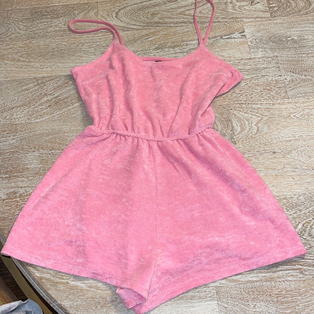 DIVIDED Terrycloth Pink Summer Romper